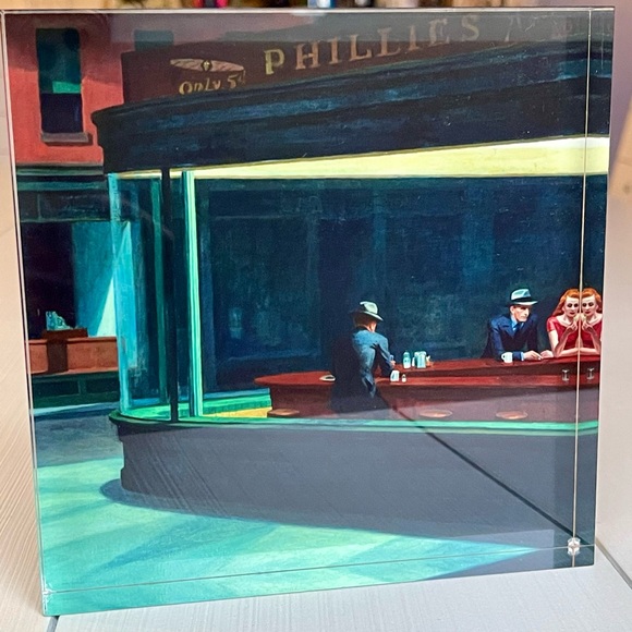 EDWARD HOPPER | NIGHTHAWKS 6" x 6" Square Art, High Gloss Fine Art - Picture 8 of 9